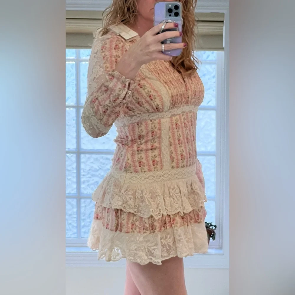 Love Shack Fancy Pirelle dress in frosted petal pink. Size 8. - Picture 4 of 11